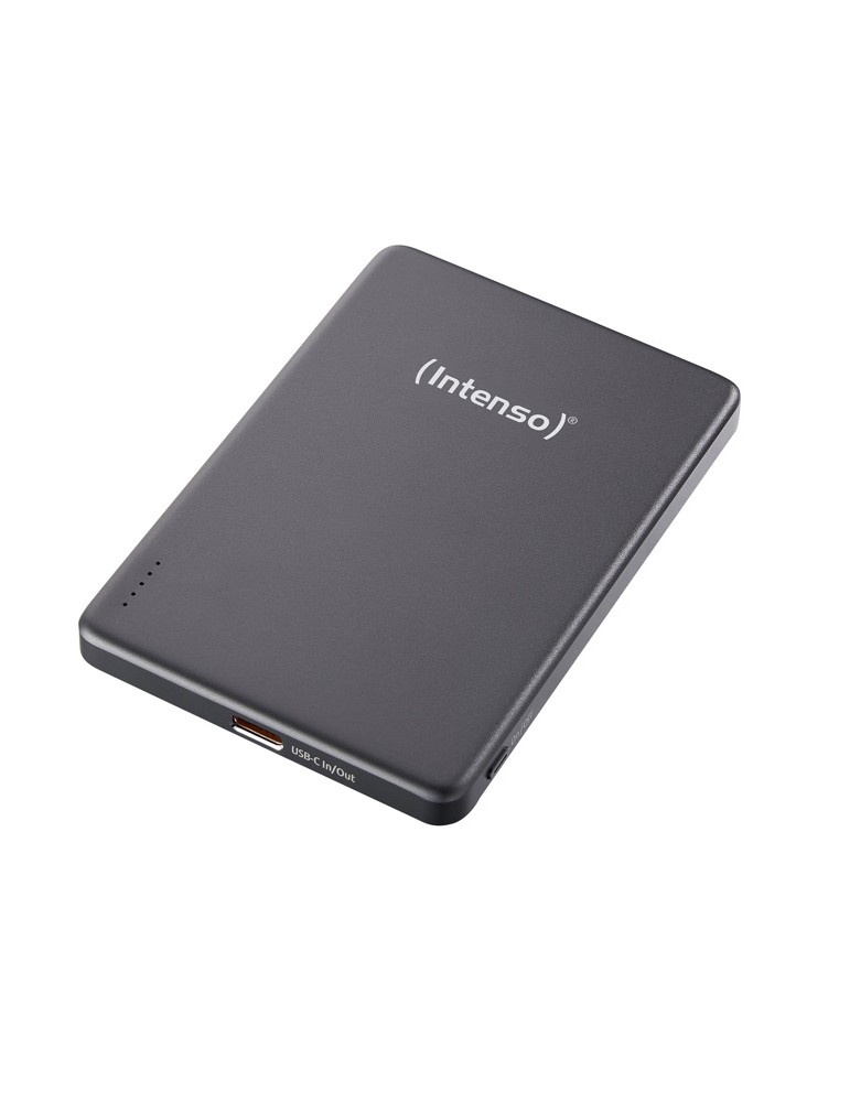Intenso Powerbank MW5000 Magnetic Wireless, Grau Quick Charge - Funktion, LED Anzeige, MagSafe kompatibel