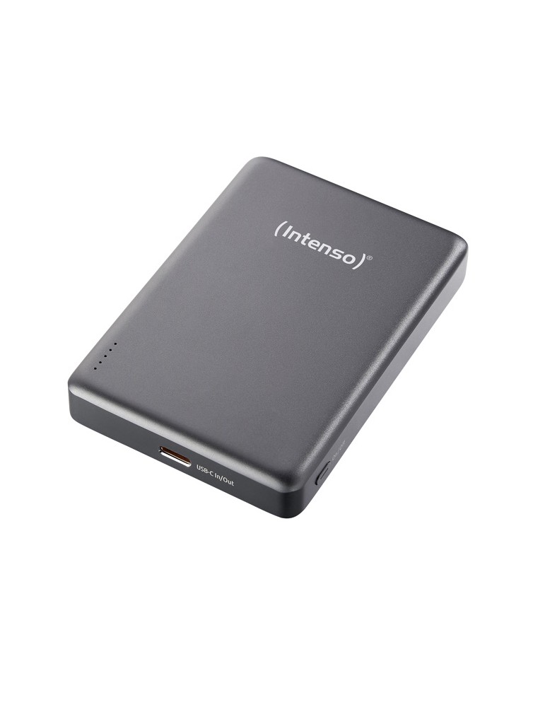 Intenso Powerbank MW10000 Magnetic Wireless, Grau Quick Charge - Funktion, LED Anzeige, MagSafe kompatibel