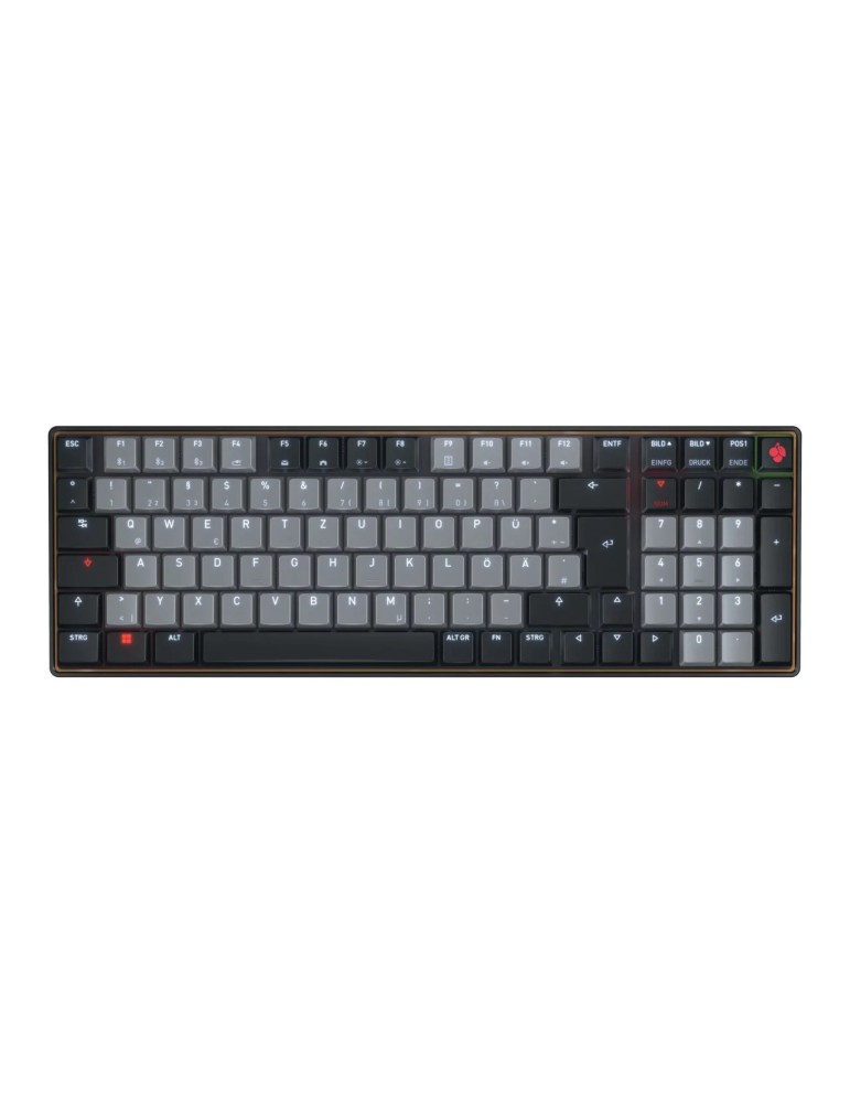 CHERRY KW 550 MX LP, Mechanische 96% Tastatur, DE-Layout Zwei Verbindungsmodi: Bluetooth® und kabelgebunden, RGB-LED für Ladesta