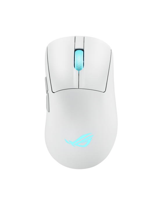 ASUS ROG Keris II Origin Kabellose ergonomische Gaming Maus, 65g leicht, 3-Zonen-RGB-Beleuchtung, weiß
