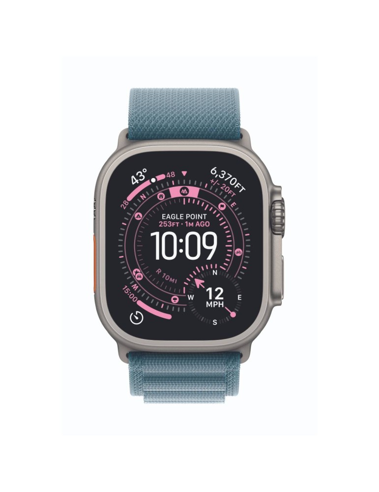 Apple Watch Ultra 3 Cellular 49mm Natur Titan Gehäuse mit Hellblau Alpine Loop - Medium