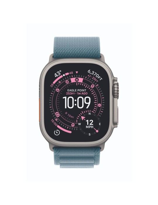 Apple Watch Ultra 3 Cellular 49mm Natur Titan Gehäuse mit Hellblau Alpine Loop - Medium
