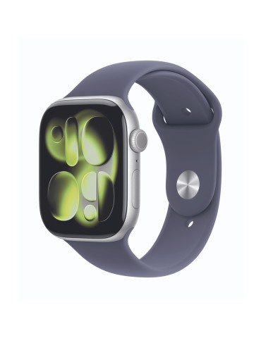 Apple Watch Series 11  46mm Silber Aluminium Gehäuse mit Nebelviolett Sport Band - S/M