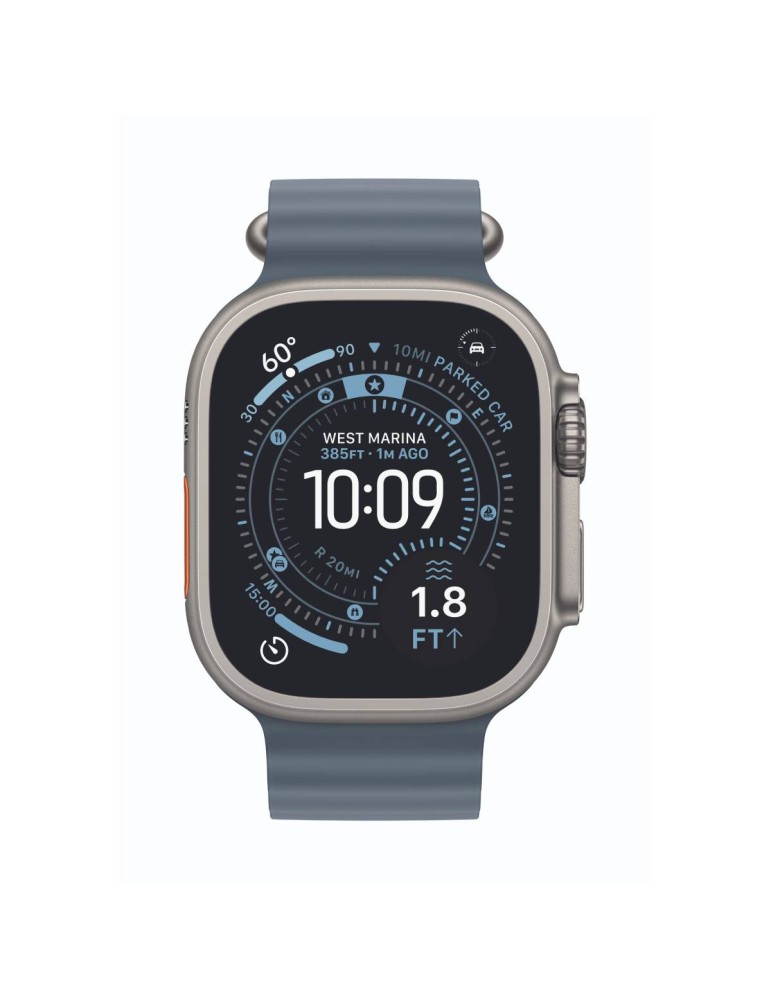 Apple Watch Ultra 3 Cellular 49mm Natur Titan Gehäuse mit Maritimblau Ocean Band
