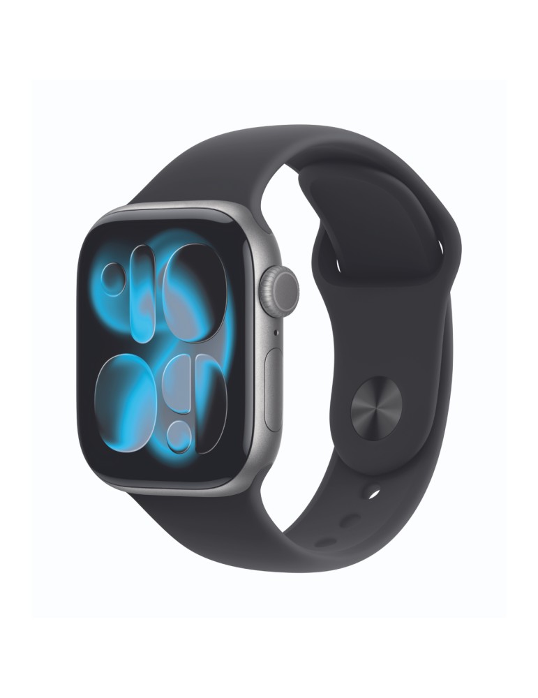 Apple Watch Series 11 Cellular 42mm Space Grau Aluminium Gehäuse mit Schwarz Sport Band - M/L