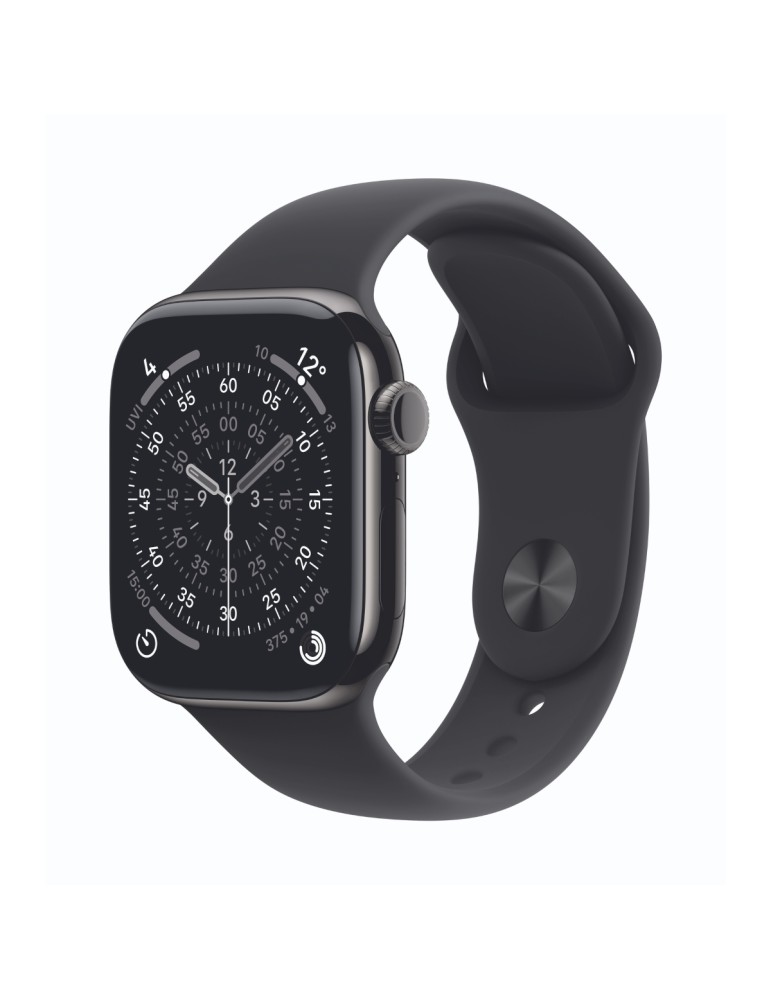 Apple Watch Series 11 Cellular 42mm Schiefer Titan Gehäuse mit Schwarz Sport Band - M/L