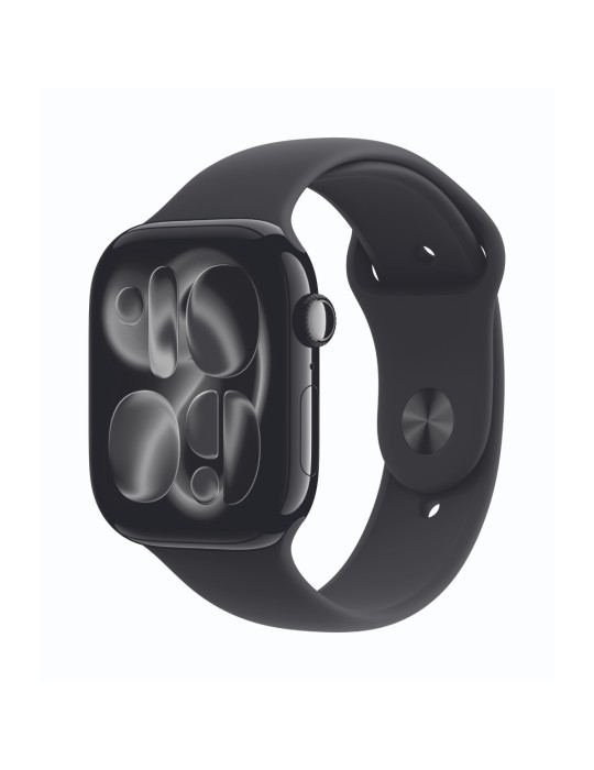 Apple Watch Series 11 Cellular 46mm Diamantschwarz Aluminium Geh mit Schwarz Sport Band - M/L