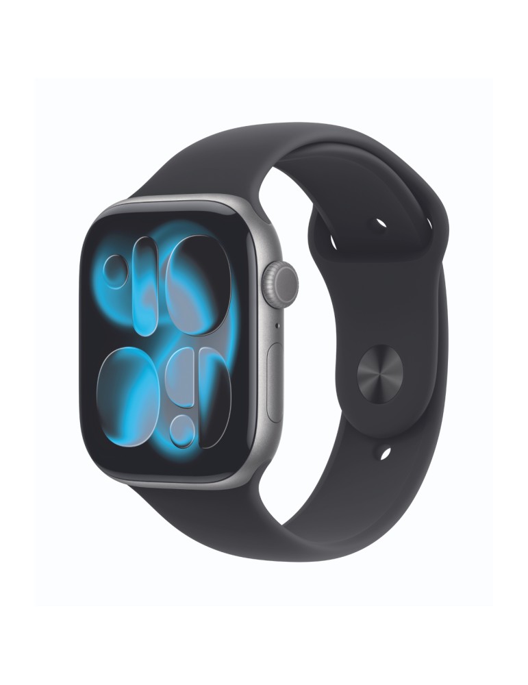 Apple Watch Series 11 Cellular 46mm Space Grau Aluminium Gehäuse mit Schwarz Sport Band - M/L