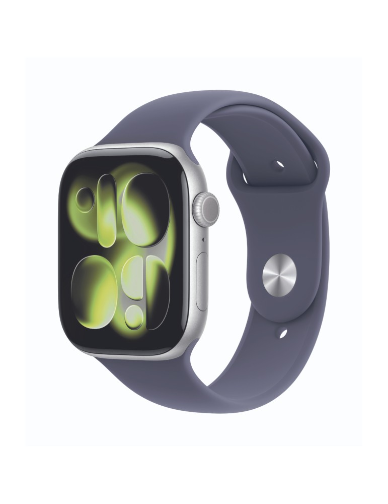Apple Watch Series 11 Cellular 46mm Silber Aluminium Gehäuse mit Nebelviolett Sport Band - M/L