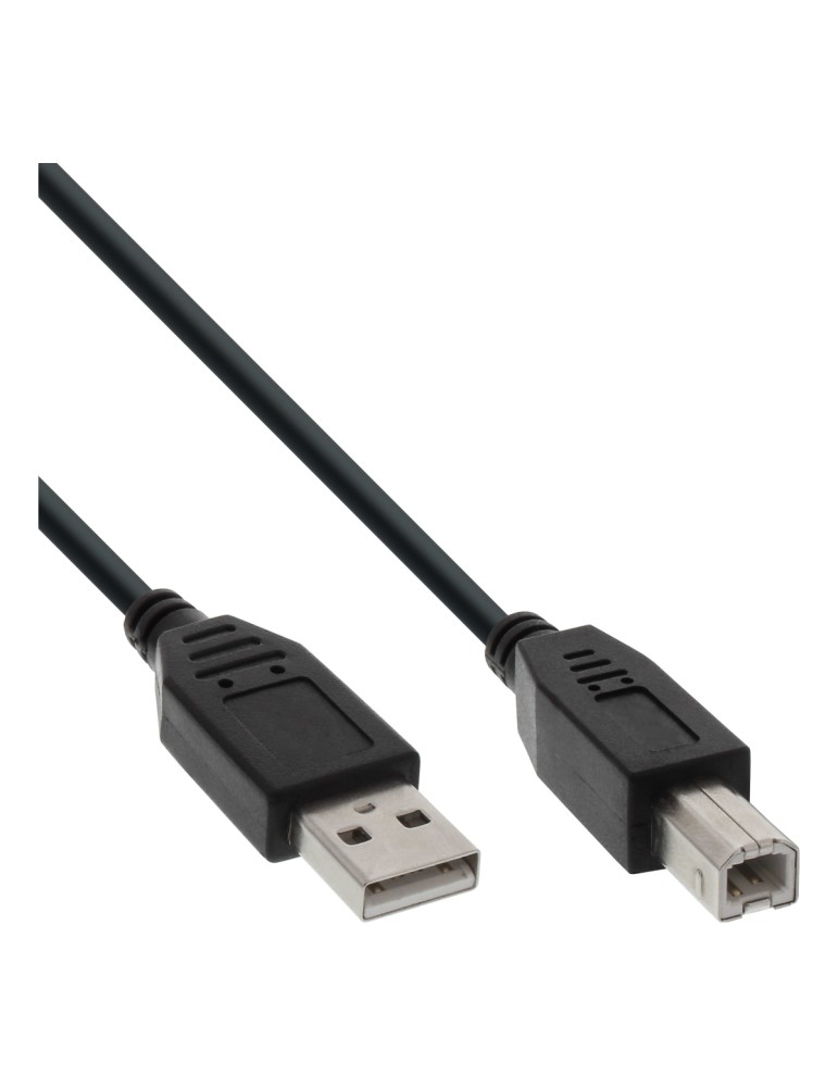 InLine® USB 2.0 Kabel, A an B, schwarz, 0,3m