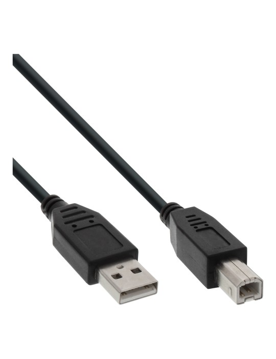 InLine® USB 2.0 Kabel, A an B, schwarz, 0,3m