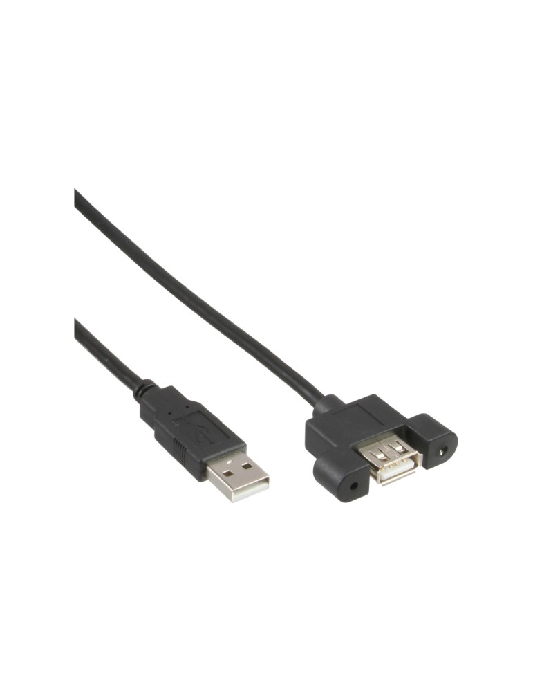 InLine® USB 2.0 Anschlusskabel, 0,6m Stecker A auf Einbaubuchse A