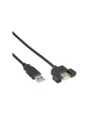 InLine® USB 2.0 Anschlusskabel, 0,6m Stecker A auf Einbaubuchse A