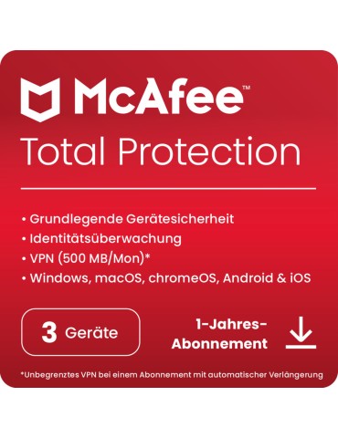 McAfee Total Protection [3 Geräte - 1 Jahr]