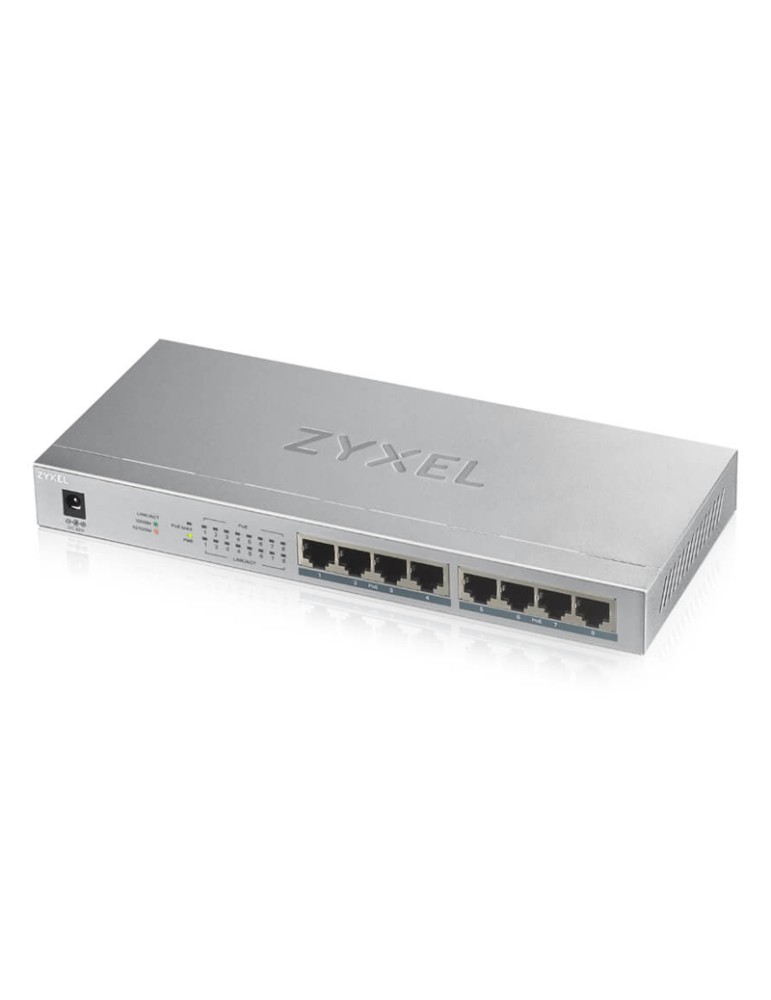 Zyxel GS1008HP Unmanaged Switch [8x Gigabit Ethernet PoE, Smart PoE+, 60W]