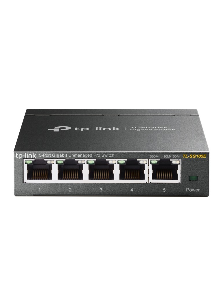 TP-Link TL-SG105E Unmanaged Pro Switch [5x Gigabit Ethernet, Plug-and-Play, Robustes Metallgehäuse]