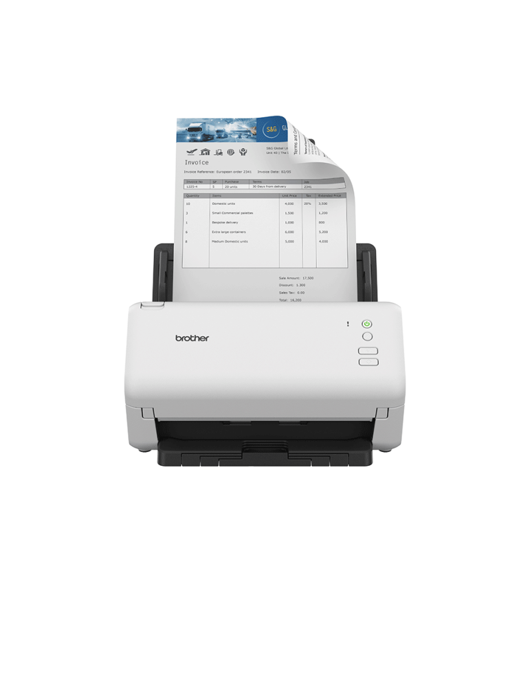 Brother ADS-4100 Dokumentenscanner mit Duplex & ADF Bis zu 35 Seiten/Min. | Beidseitiger Scan | Autom. 60-Blatt-Einzug | USB 3.0