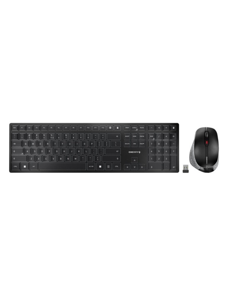 Cherry DW 9500 Slim, Kabelloses Maus/Tastatur-Set, Bluetooth und RF-Übertragung, Ergonomisches Design, QWERTZ-Layout
