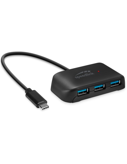 Speedlink SNAPPY EVO USB Hub, 4-Port, Type-C to USB 3.0 USB 3.1 Gen 1, USB 3.2 Gen 1 (5 Gbit-s), Schwarz