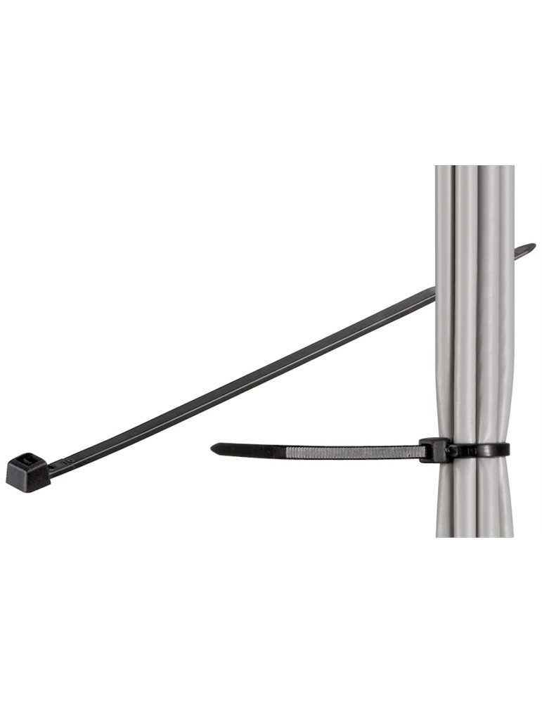 Goobay Kabelbinder, wetterfester Nylon, schwarz, 100 Stk. 3,5 mm breit und 20 cm