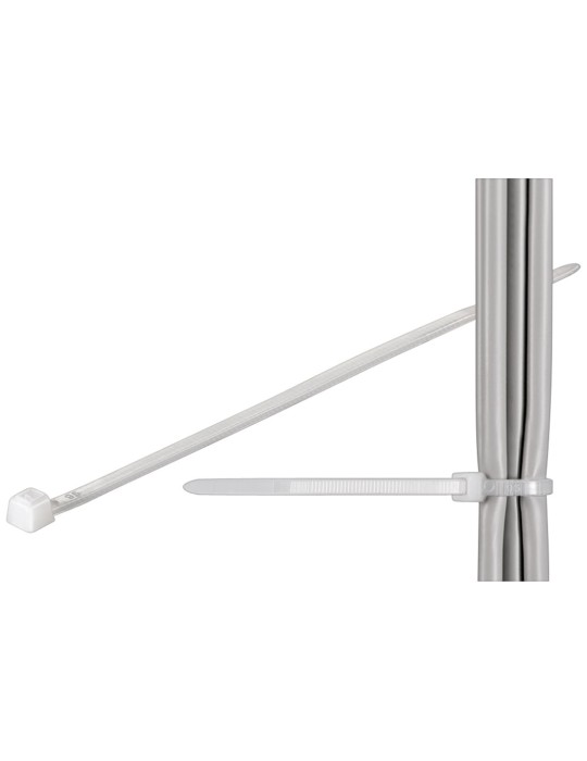 Kabelbinder, wetterfester Nylon, transparent 3,5 mm breit und 30 cm lang, transparent