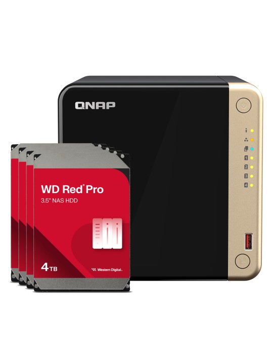 QNAP TS-464-8G 16TB WD Red Pro HDD NAS-Bundle NAS inkl. 4x 4TB WD Red Pro HDD 3.5 Zoll SATA