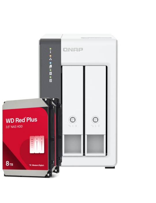QNAP TS-216G 16TB WD Red Plus NAS-Bundle NAS inkl. 2x 8TB WD Red Plus 3.5 Zoll SATA Festplatte