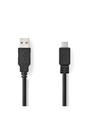 Nedis USB-Kabel USB 2.0 | USB-A Stecker | USB Micro-B Stecker | 480 Mbps | Vernickelt | 3.00 m | rund | PVC | Schwarz | Box