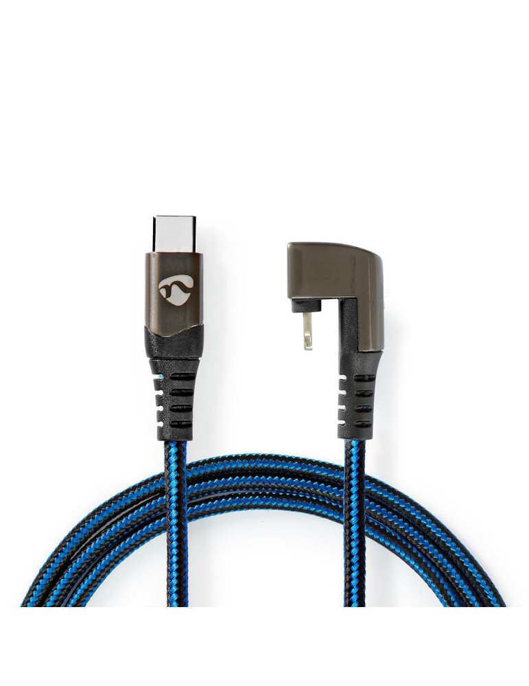 NEDIS USB-Kabel USB 2.0 | Apple Lightning 8-Pin | USB-C™ Stecker | 60 W | 480 Mbps | Vernickelt | 1.00 m | rund | Geflochten / N