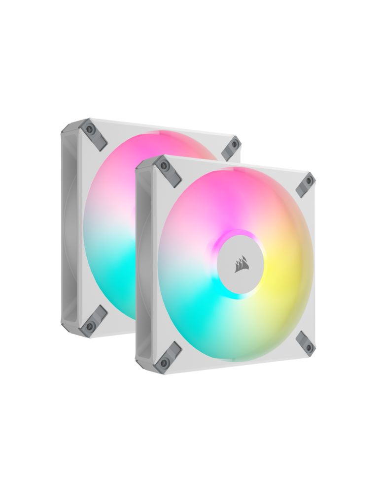 CORSAIR AF140 RGB ELITE weiß 2er-Pack | 140mm Gehäuselüfter inkl. iCUE Lighting Node CORE