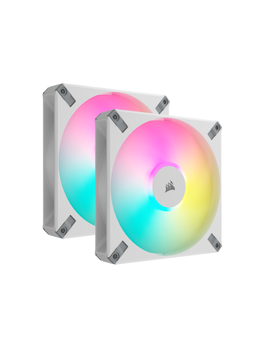 CORSAIR AF140 RGB ELITE weiß 2er-Pack | 140mm Gehäuselüfter inkl. iCUE Lighting Node CORE