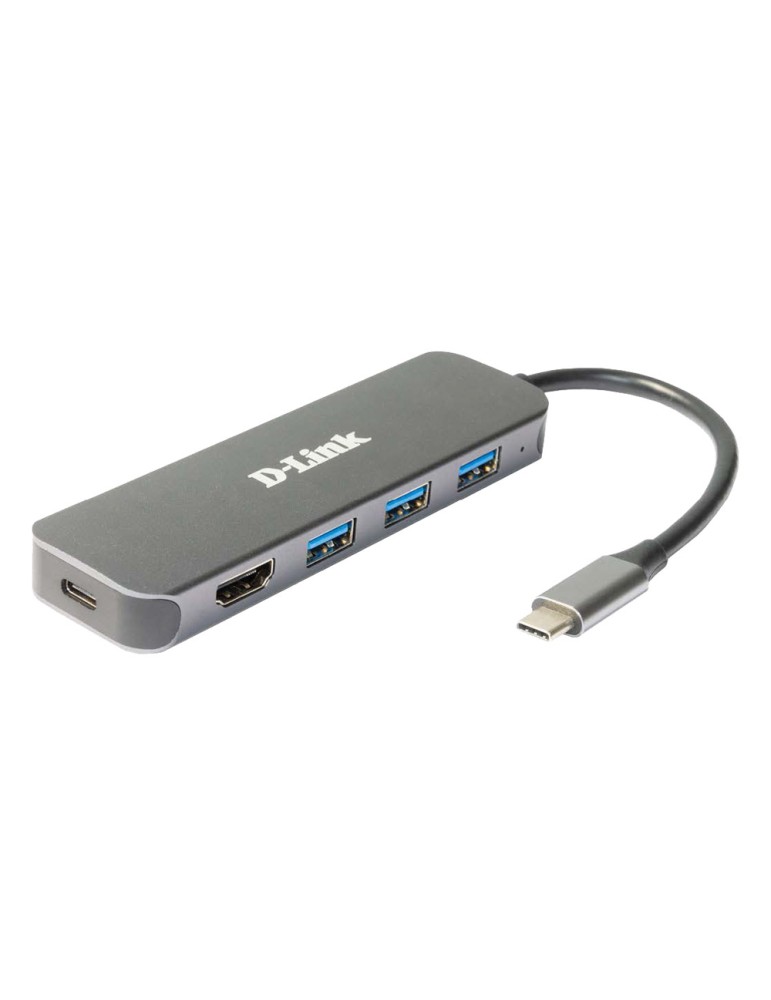 D-Link DUB-2333 USB-Hub mit HDMI und Ladefunktion 1x USB-C mit PD, 3x USB-A 3.0, 1x HDMI 1.4