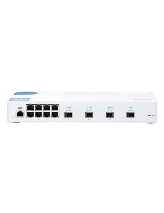 QNAP QSW-M408S Smart Managed Switch [4x 10GbE SFP+, 8x 1GbE (RJ45), Layer 2, Netzwerkmanagement]