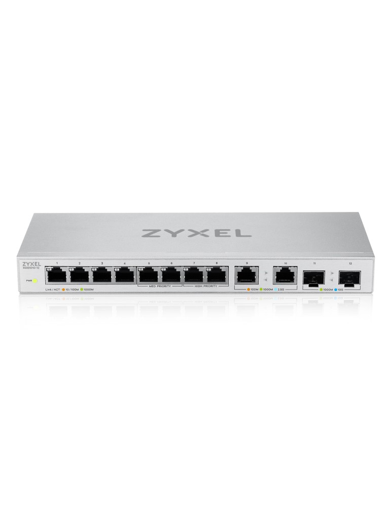 Zyxel XGS1010-12 Unmanaged Switch 8x 1G Ethernet, 2x 2.5G Ethernet, 2x 10G SFP+