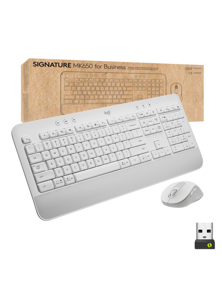 Logitech Signatur MK650 for Business Desktopset, Handballenauflage, Bluetooth, Logi Bolt USB-Empfänger