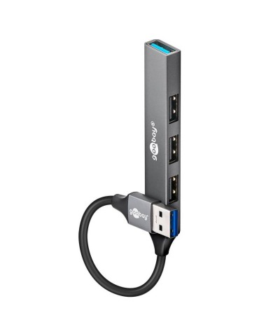 Goobay Slim 4-Port USB-Hub, USB-A auf USB-A, 5 Gbit/s