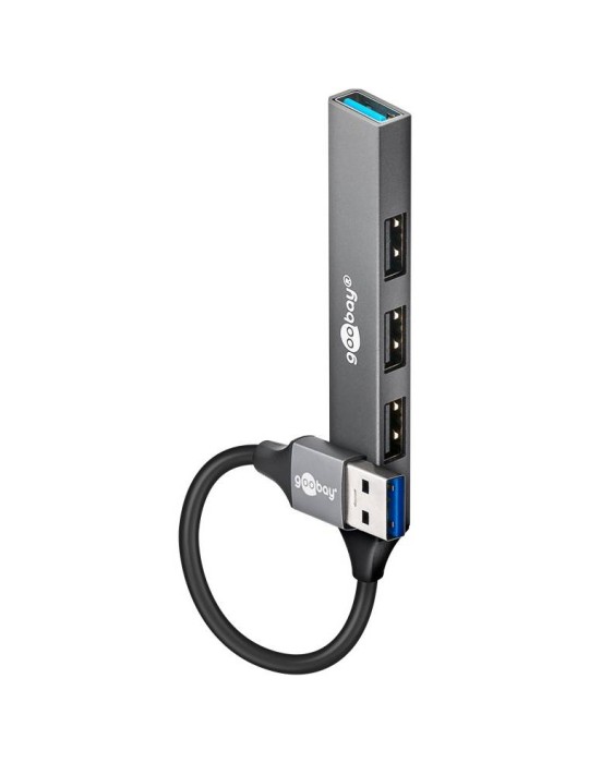 Goobay Slim 4-Port USB-Hub, USB-A auf USB-A, 5 Gbit/s
