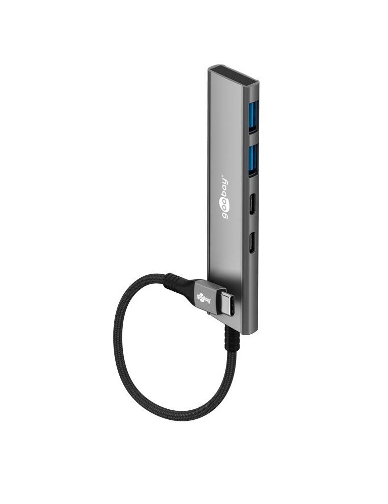 Goobay Slim 4-Port USB-Hub, USB-C™ auf USB-C™/USB-A, 5 Gbit/s