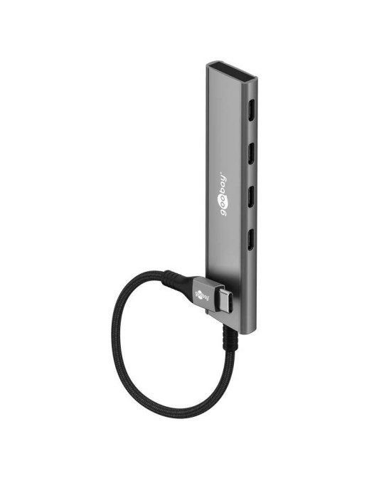 Goobay Slim 4-Port USB-Hub, USB-C™ auf USB-C™, 5 Gbit/s