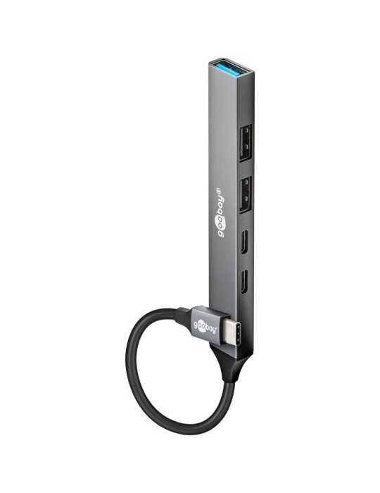 Goobay Slim 5-Port USB-Hub, USB-C™ auf USB-C™/USB-A, 5 Gbit/s