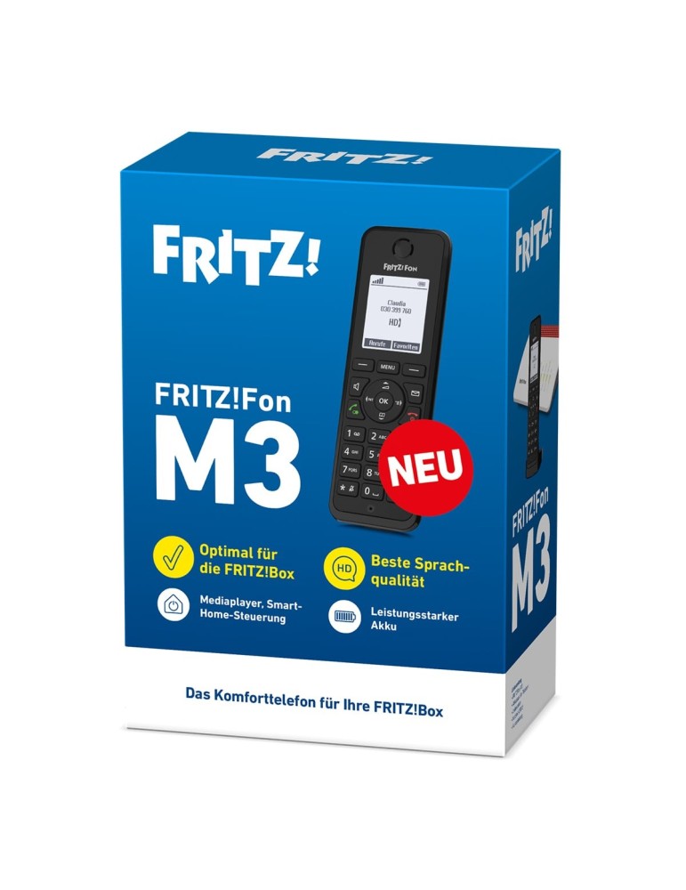 FRITZ!Fon M3 DECT-Telefon Schnurloses Telefon mit Monochrom Display