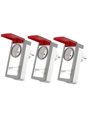 3er Pack FRITZ!DECT 210 Intelligente Steckdose [spritzwassergeschützt (IP44)]