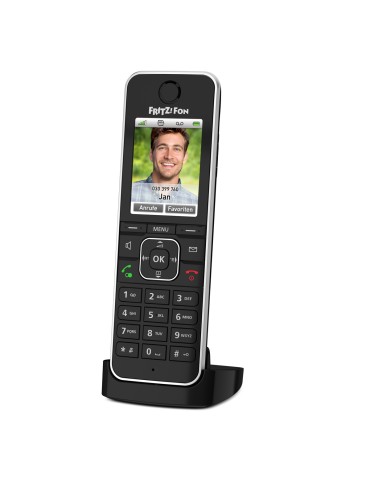 FRITZ!Fon C6 DECT-Telefon, Schwarz [Farbdisplay 180 ppi, beleuchtete Tastatur]
