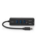 Nedis USB-Hub 1x USB-C™ 3x USB A Buchse - 5-Port port(s), USB 3.2 Gen 1, Stromversorgung über USB, 5 Gbps, SD & MicroSD